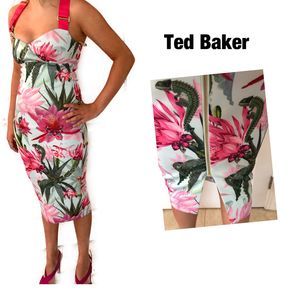 Ted Baker London cocktail dress tropical floral 1